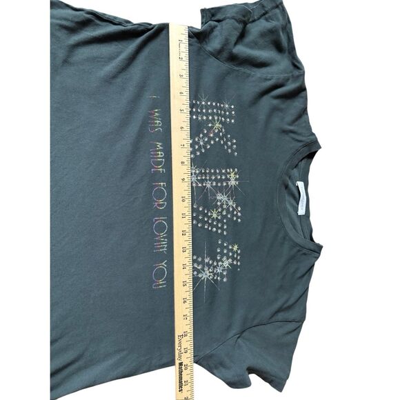 Daydreamer KISS I Was Made For Loving You Embellished Tee T-shirt M Gray - Picture 6 of 8